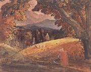 Harvesters by Firelight Samuel Palmer